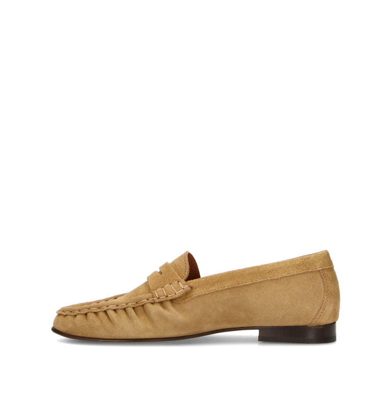POEVE Mocassino donna beige in suede