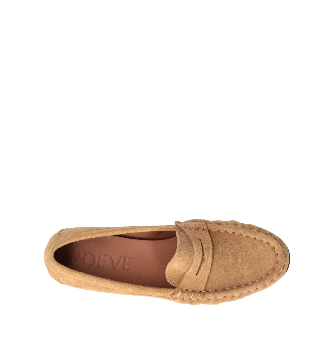 POEVE Mocassino donna beige in suede
