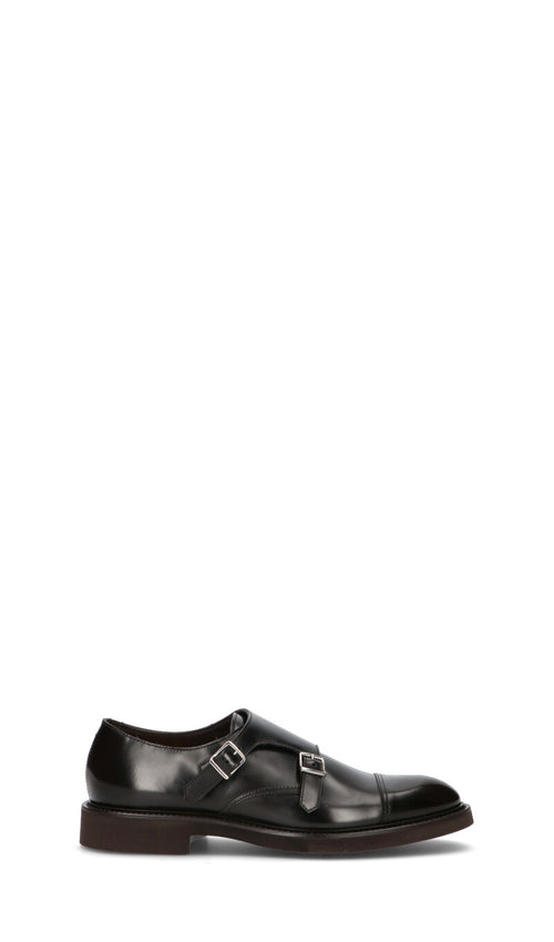 DOUCAL'S Stringata uomo ebano in pelle