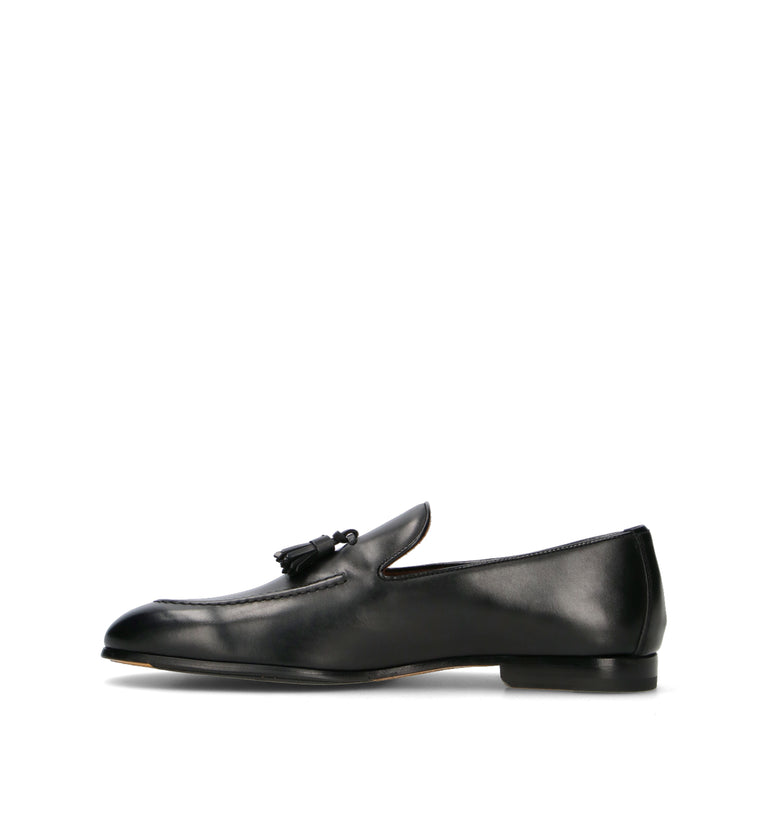 DOUCAL'S Mocassino uomo nero in pelle