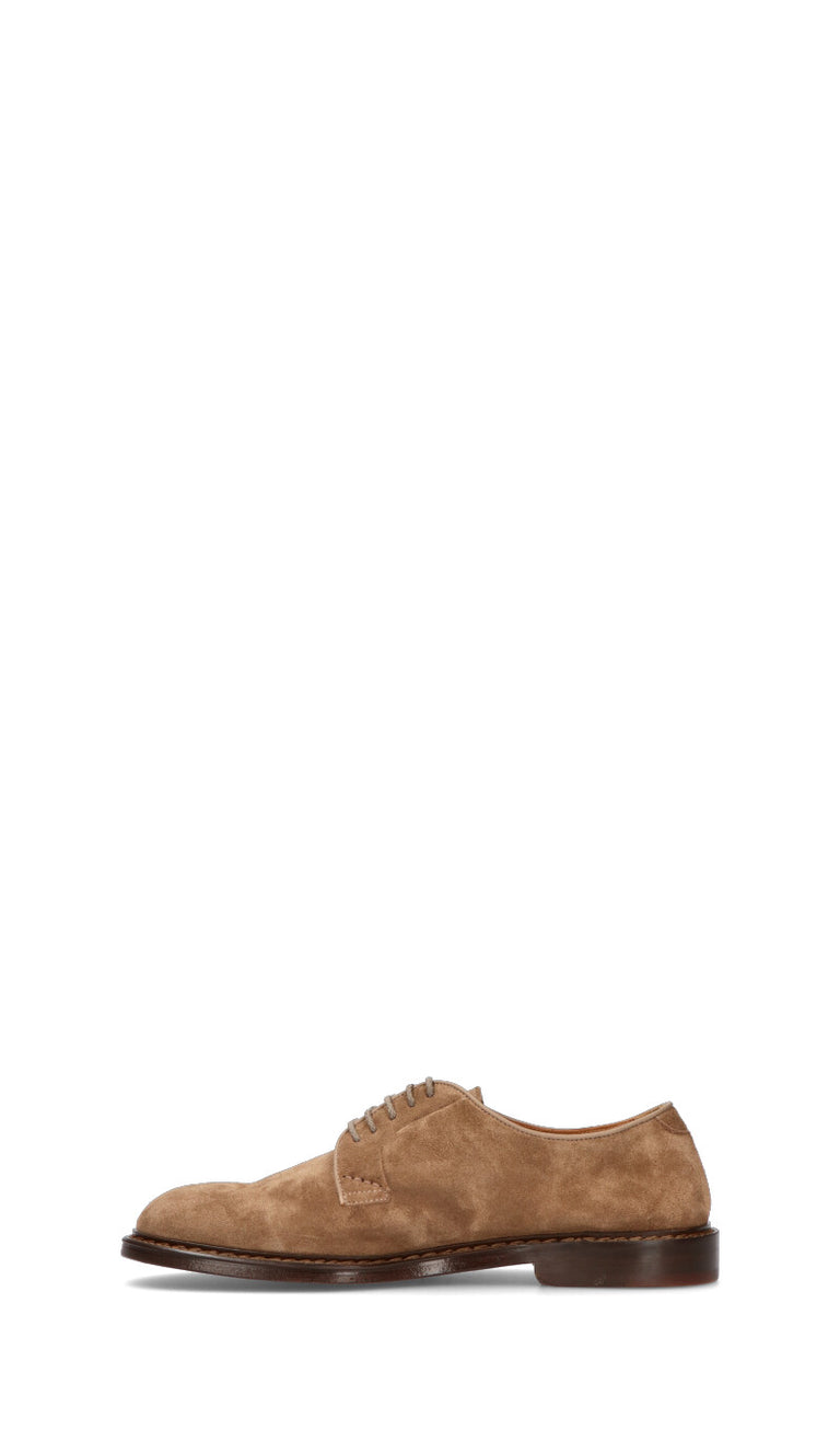 DOUCAL'S Stringata uomo beige in suede