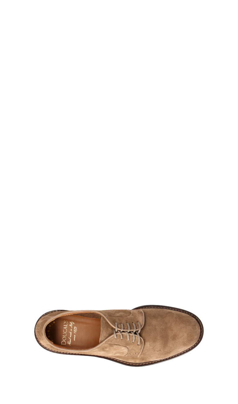 DOUCAL'S Stringata uomo beige in suede