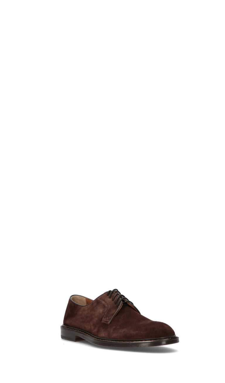 DOUCAL'S Stringata uomo marrone in suede