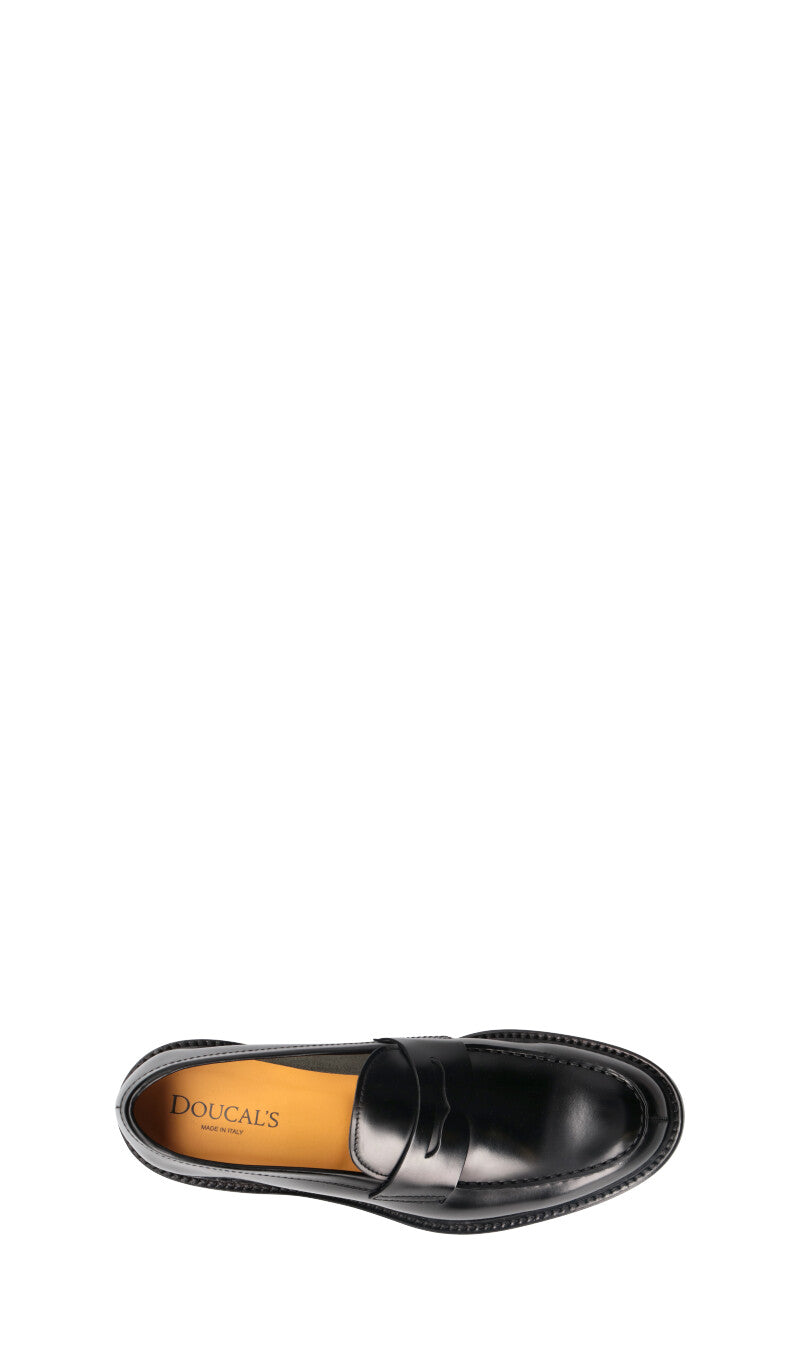 DOUCAL'S Mocassino uomo nero in pelle