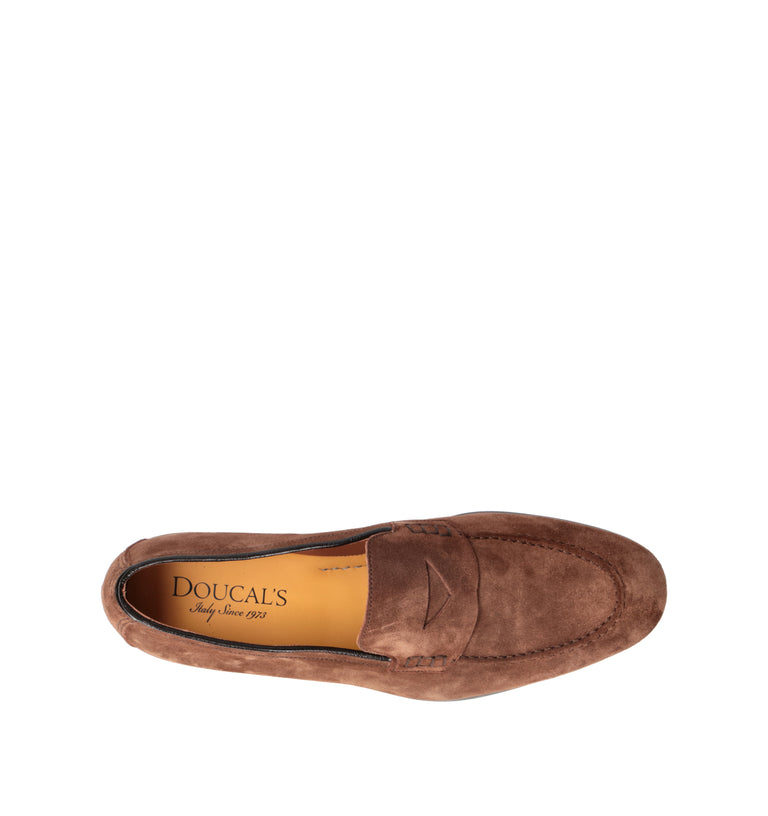 DOUCAL'S Mocassino uomo marrone in suede