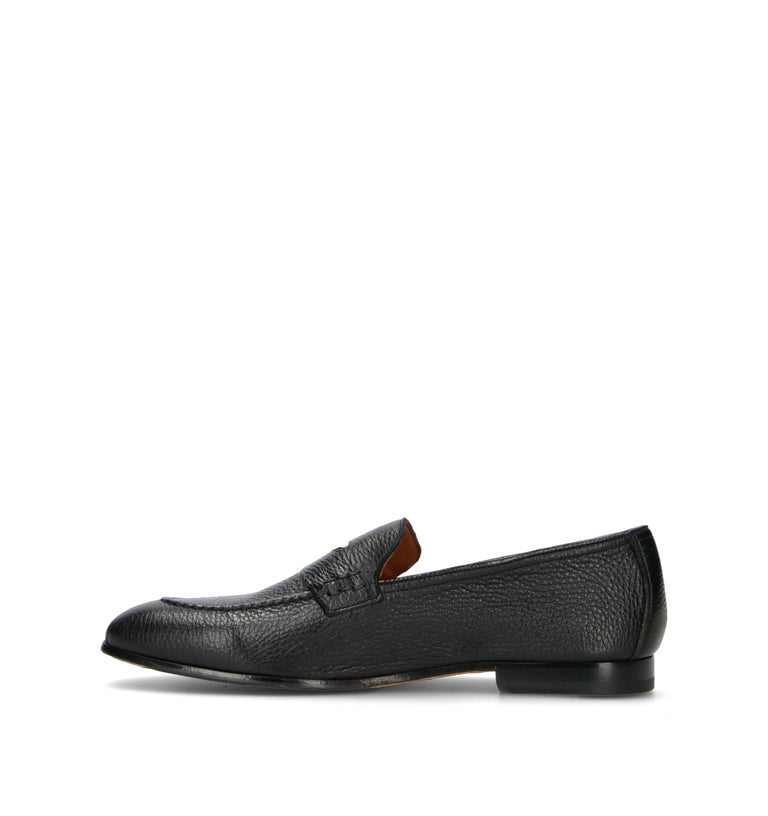 DOUCAL'S Mocassino uomo nero in pelle