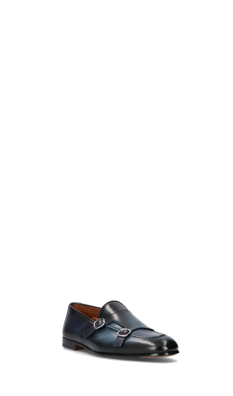 DOUCAL'S Fibbiata uomo blu in pelle