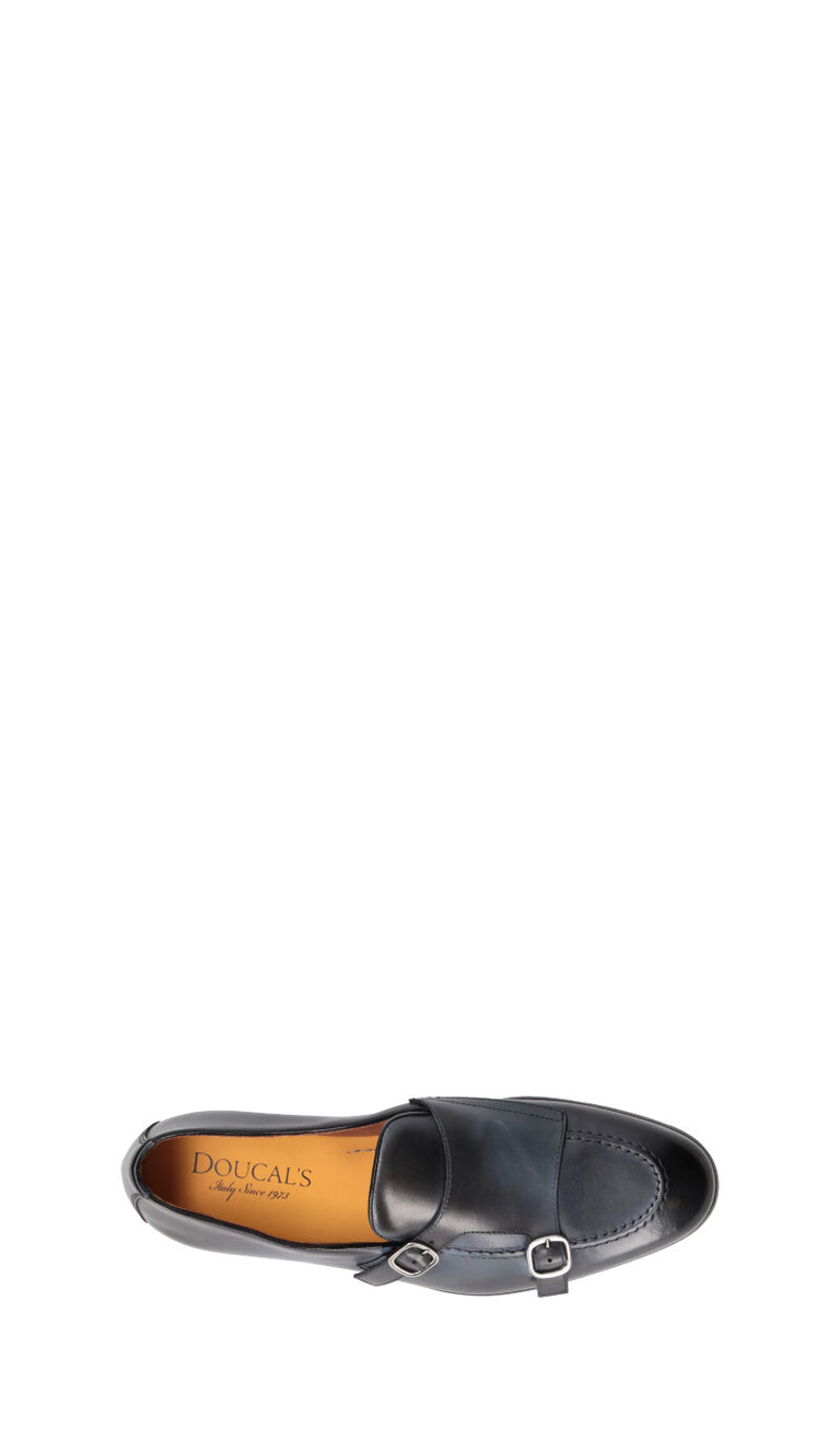 DOUCAL'S Mocassino uomo blu in pelle