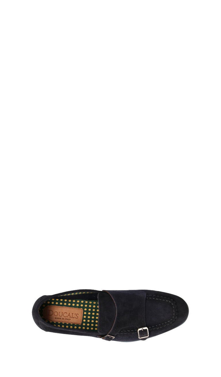 DOUCAL'S Fibbiata uomo blu in suede