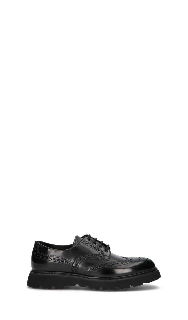 DOUCAL'S Stringata uomo nera in pelle