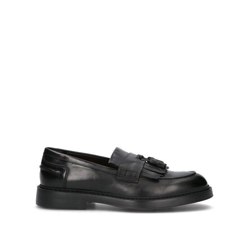 DOUCAL'S Mocassino uomo nero in pelle