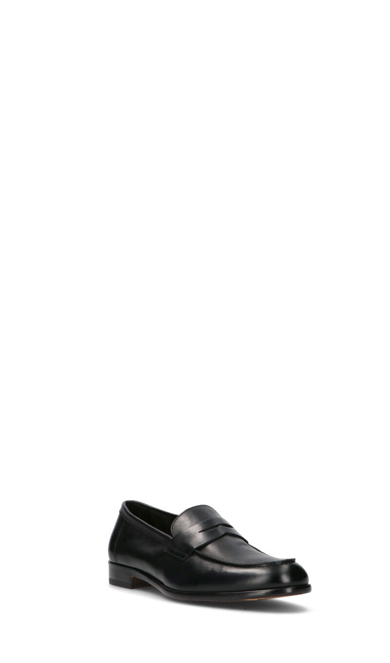 DOUCAL'S Mocassino uomo nero in pelle