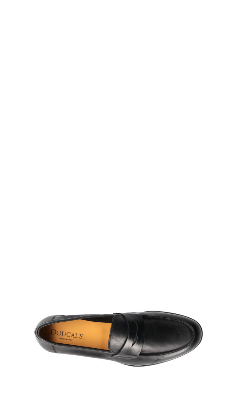 DOUCAL'S Mocassino uomo nero in pelle
