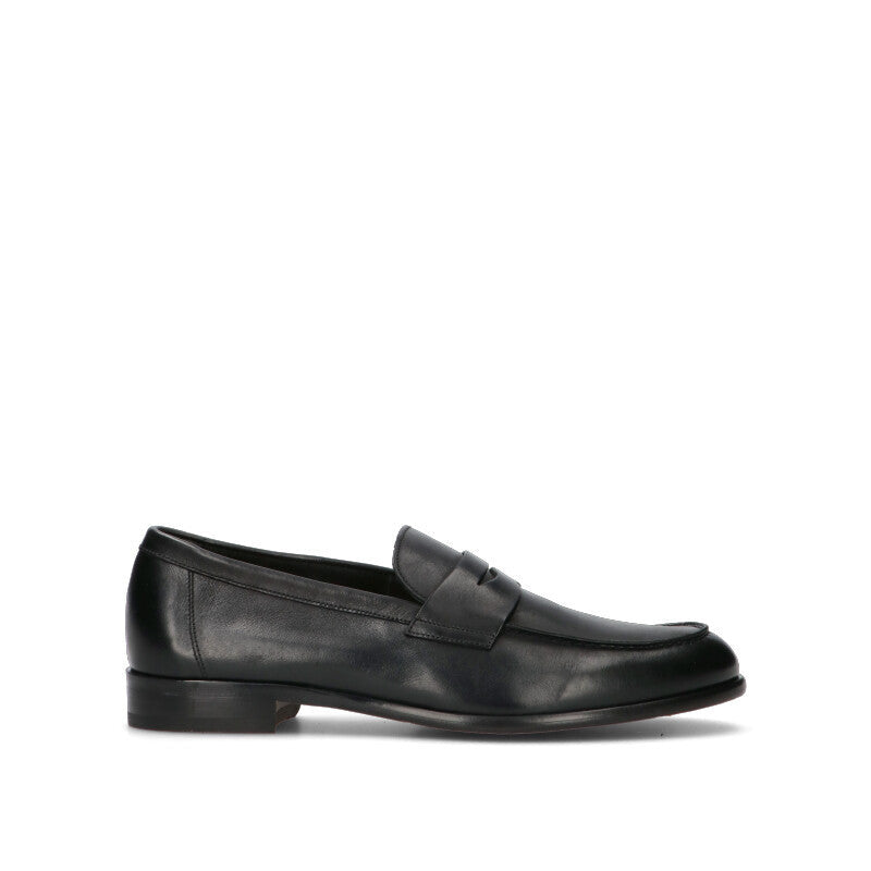 DOUCAL'S Mocassino uomo nero in pelle
