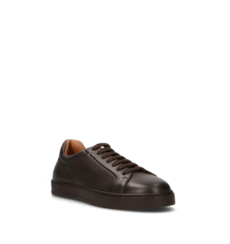 DOUCAL'S Sneaker uomo testa di moro in pelle