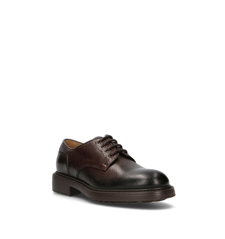 DOUCAL'S Stringata uomo ebano in pelle