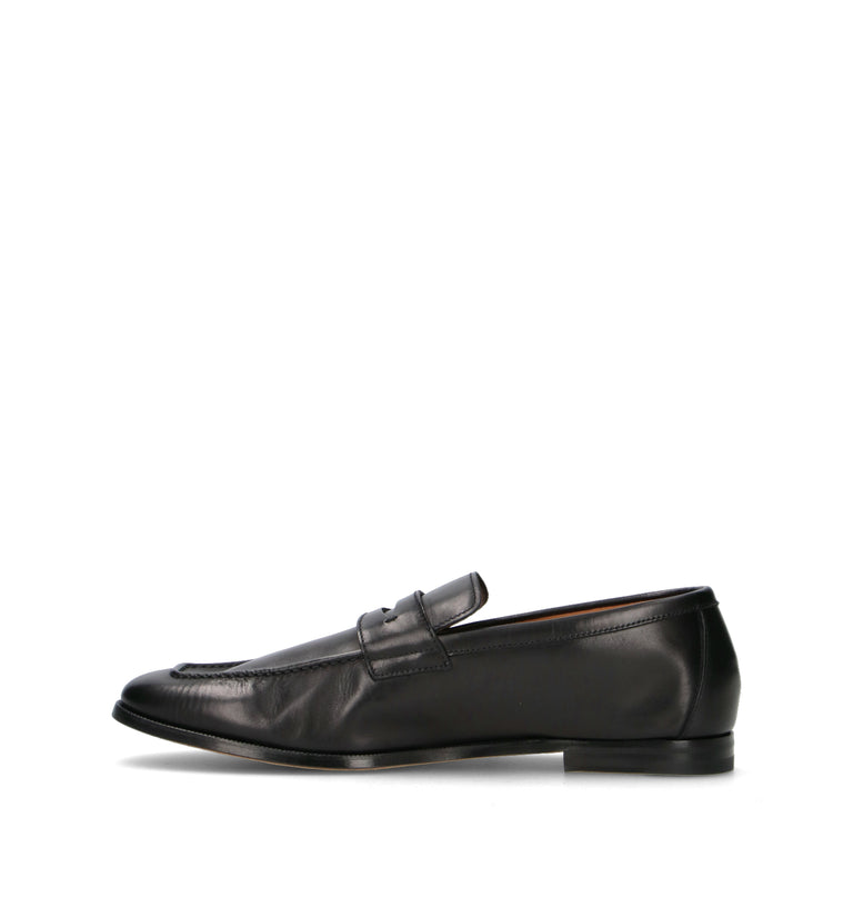 DOUCAL'S Mocassino uomo nero in pelle