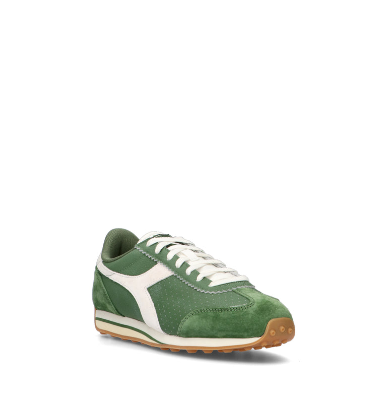 DIADORA RALLY PUNCHED Sneaker uomo verde in suede