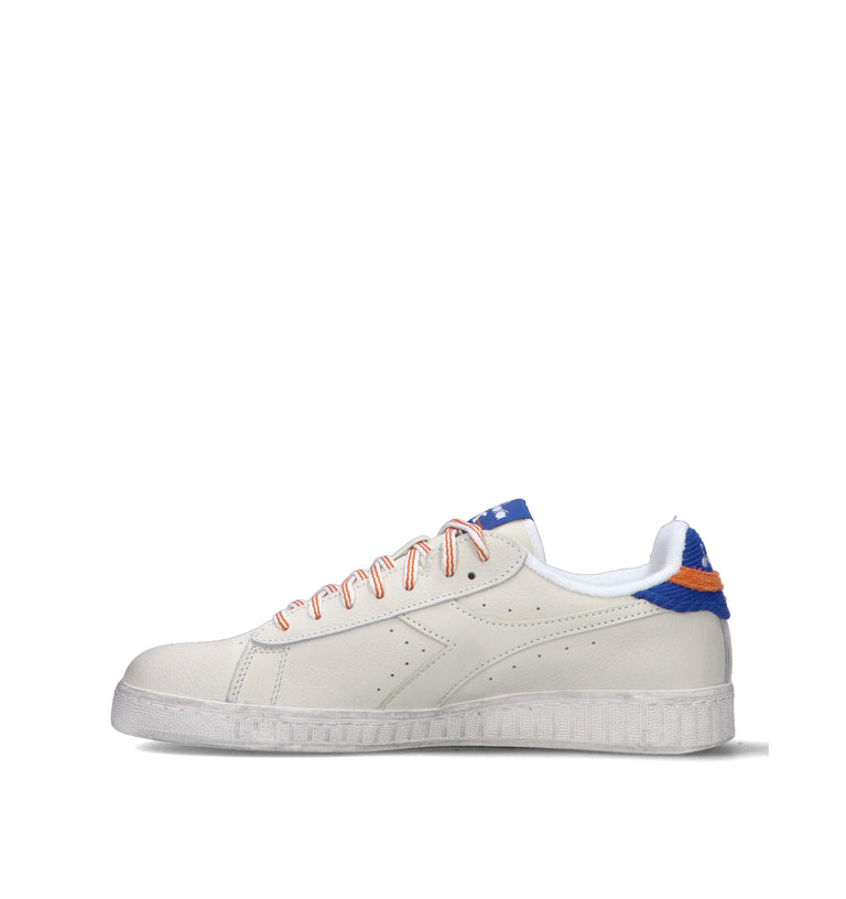 DIADORA GAME LOW TUMBLE WAXED Sneaker uomo bianca/blu
