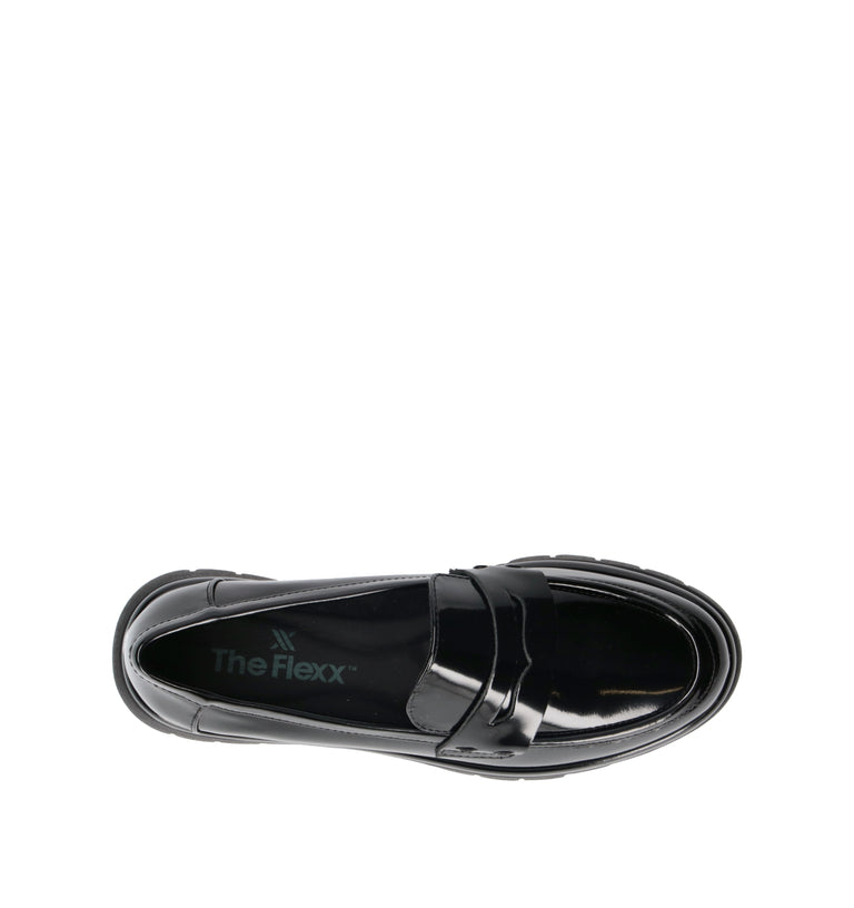 THE FLEXX Mocassino donna nero in pelle