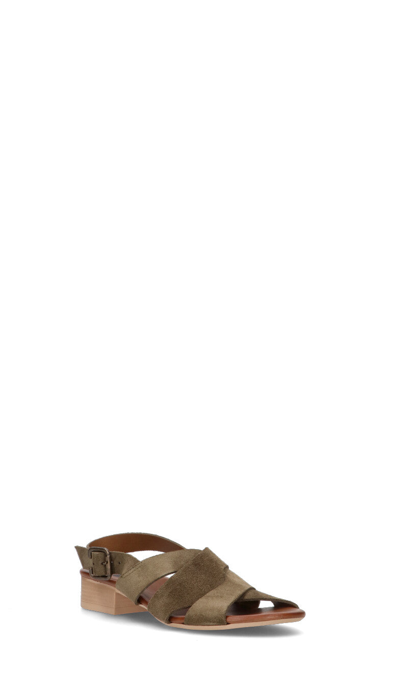 BUENO Sandalo donna verde in suede