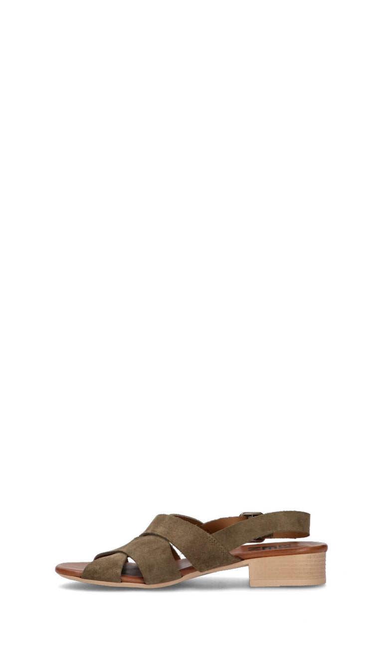 BUENO Sandalo donna verde in suede
