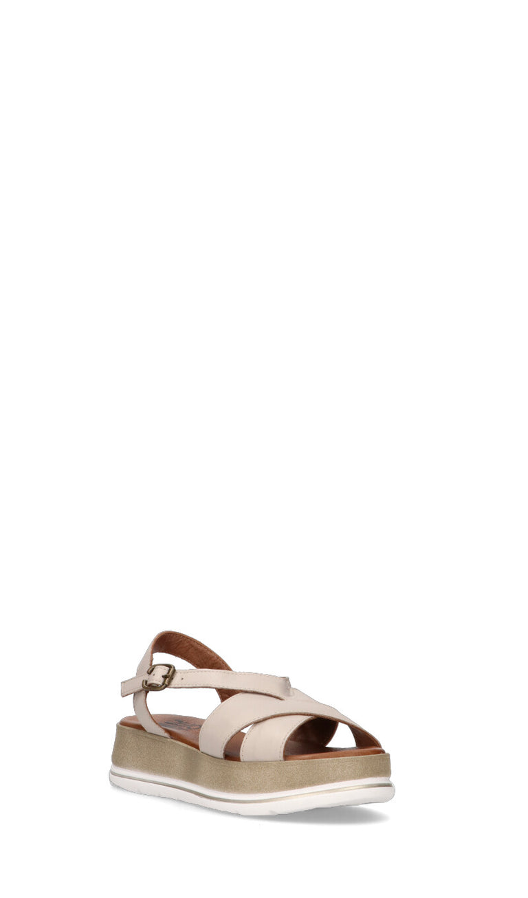 BUENO Sandalo donna grigio in pelle
