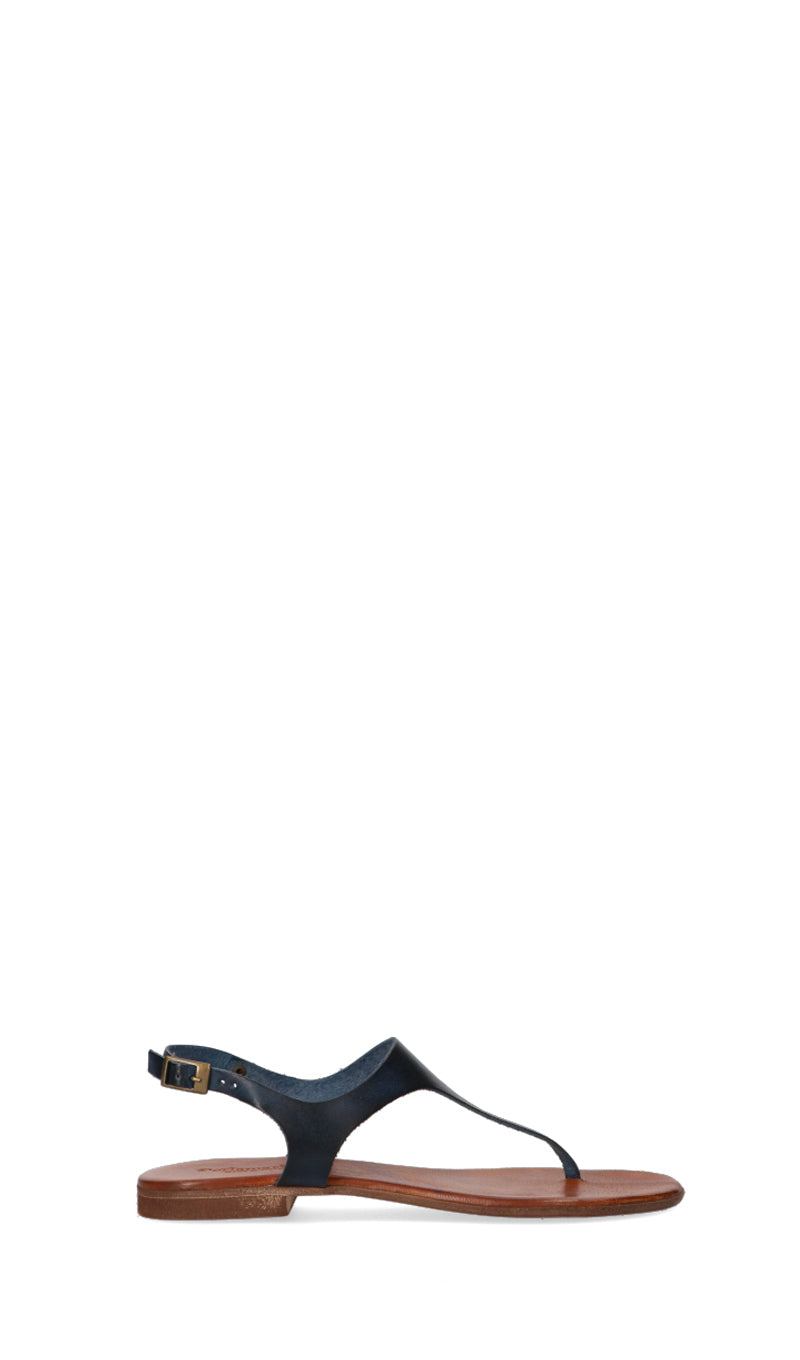 RABARBARO Infradito donna blu in pelle