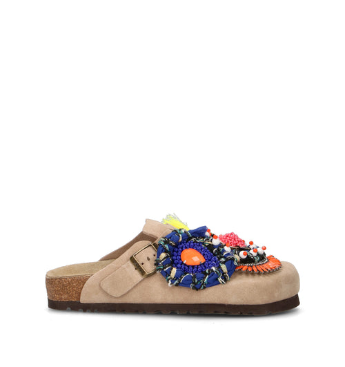 NANKU Ciabatta donna beige in suede