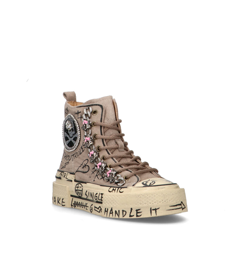 NANKU Sneaker donna taupe in suede