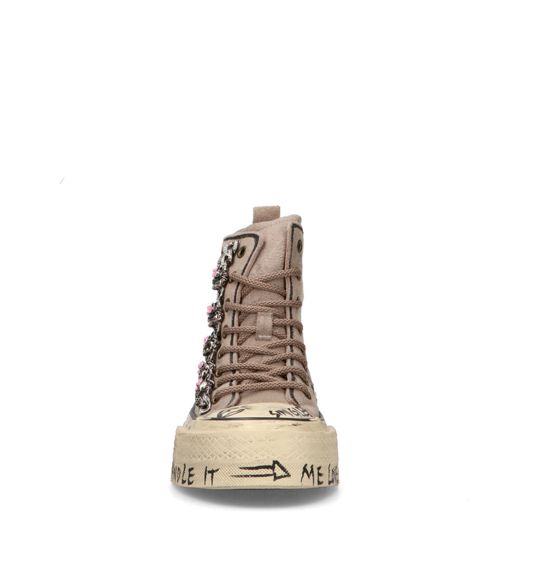 NANKU Sneaker donna taupe in suede