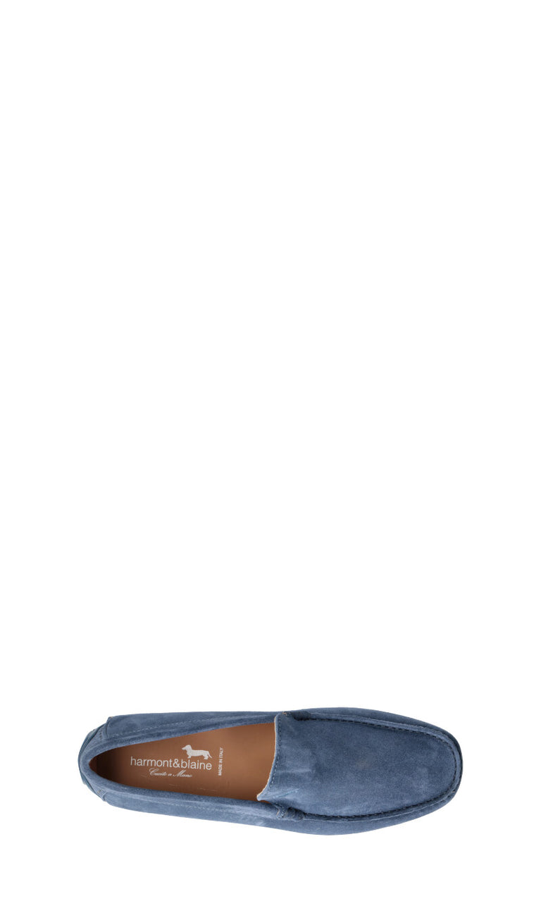 HARMONT&BLAINE Mocassino uomo blu in suede
