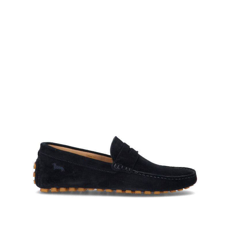 HARMONT&BLAINE Mocassino uomo blu in suede