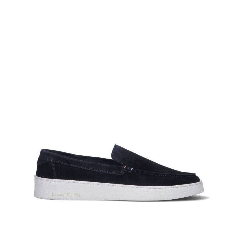 HARMONT&BLAINE Mocassino uomo blu in suede