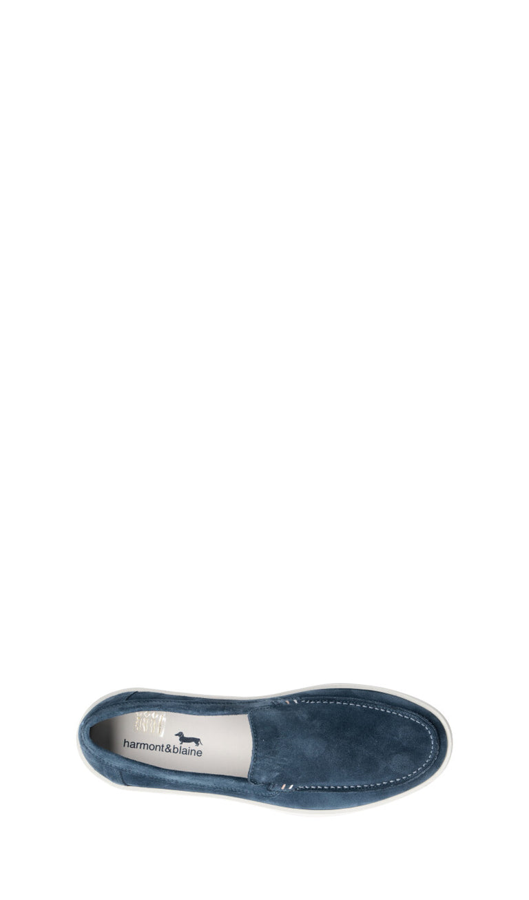HARMONT&BLAINE Mocassino uomo blu in suede