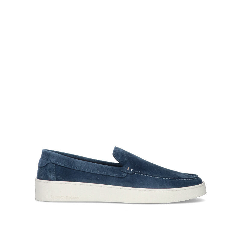 HARMONT&BLAINE Mocassino uomo blu in suede
