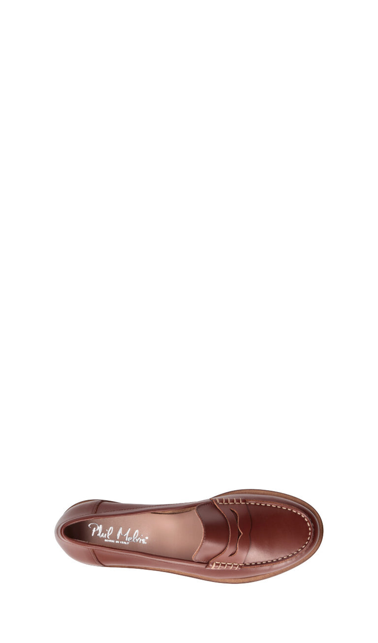 PHIL MELVIS Mocassino donna tabacco in pelle