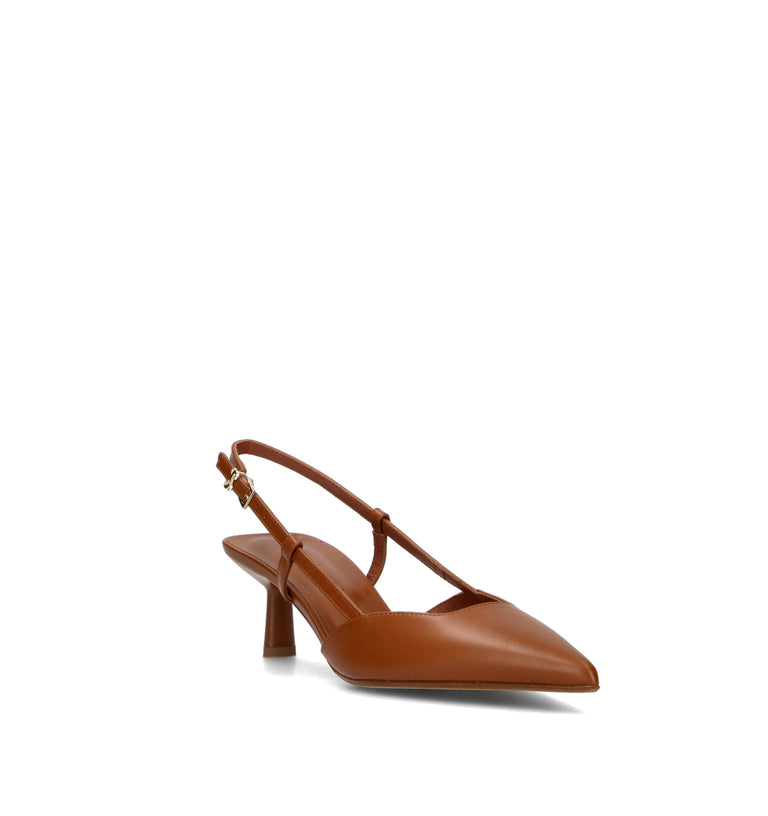 SERGIO LEVANTESI Slingback donna marrone in pelle