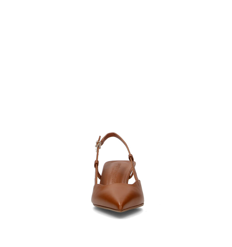 SERGIO LEVANTESI Slingback donna marrone in pelle