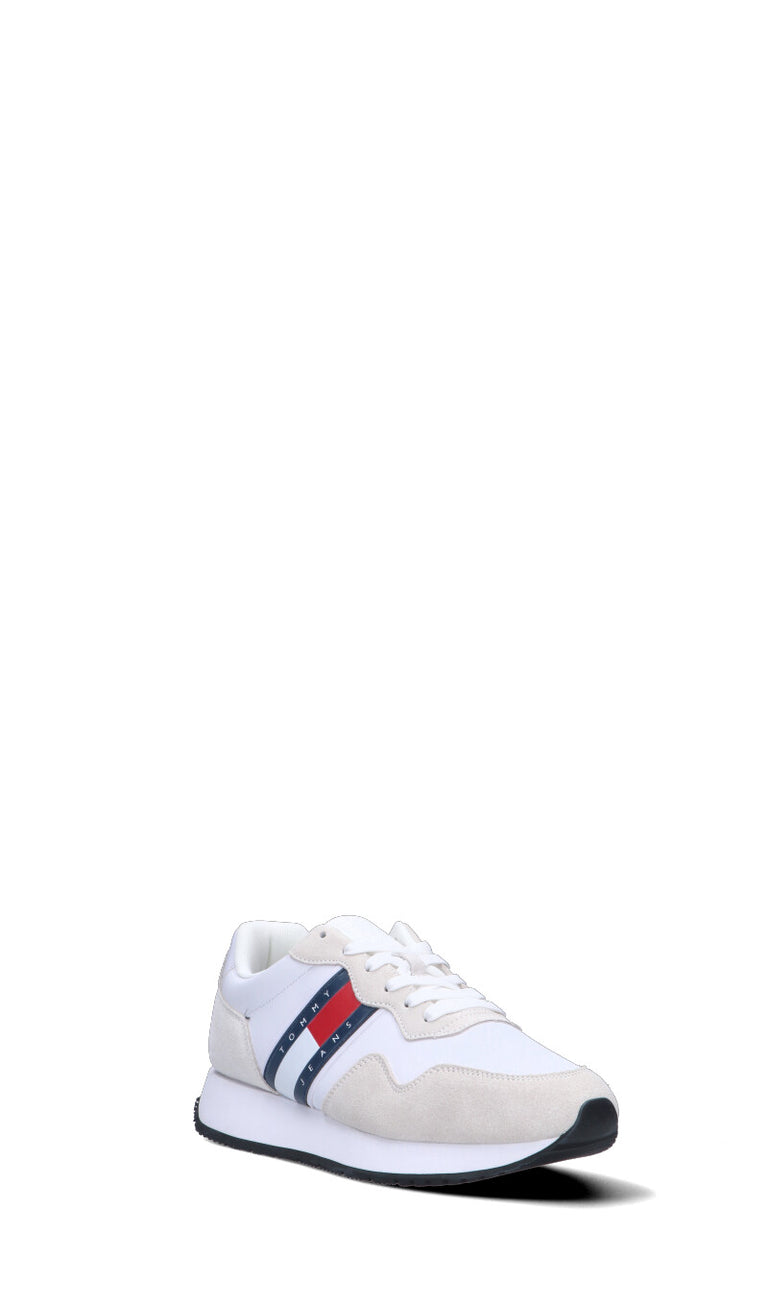 TOMMY HILFIGER JEANS Sneaker uomo bianca in suede – Quellogiusto