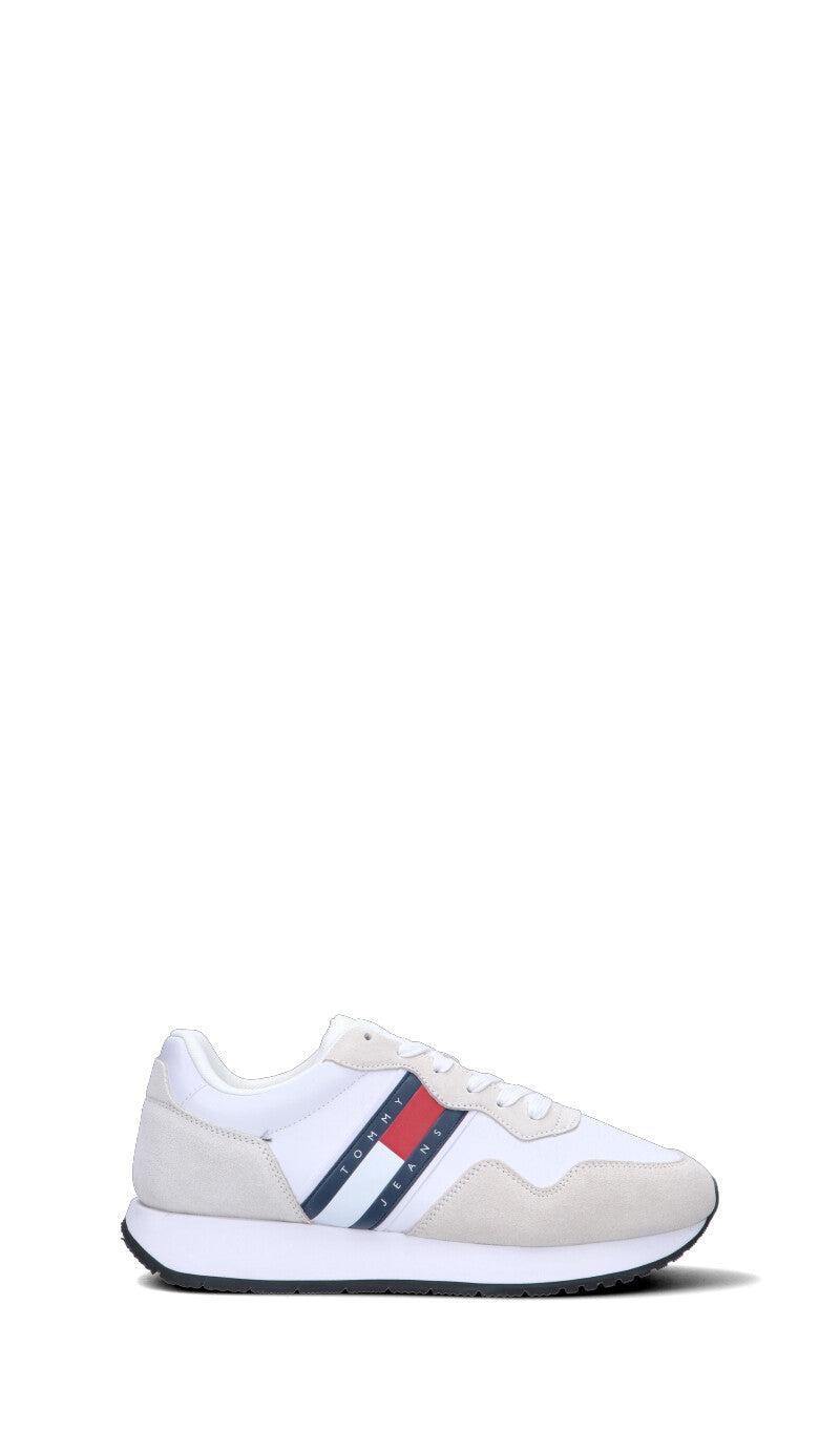 TOMMY HILFIGER JEANS Sneaker uomo bianca in suede