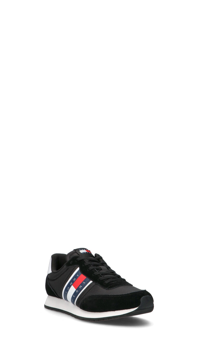 TOMMY HILFIGER JEANS sneaker uomo nera in suede