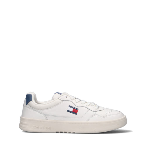 TOMMY HILFIGER JEANS Sneaker uomo bianca/azzurra in pelle