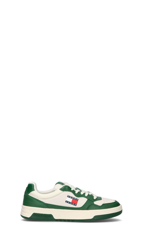 TOMMY HILFIGER JEANS Sneaker uomo verde/bianca in pelle