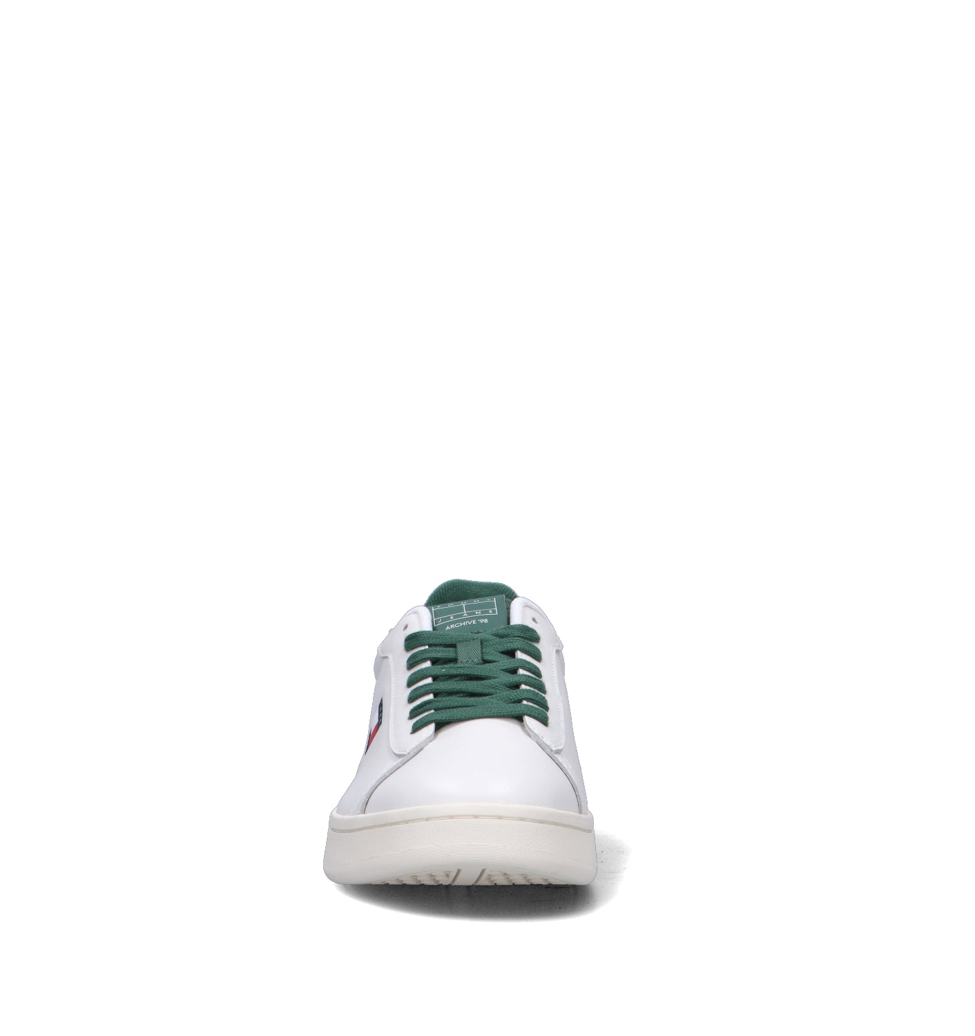 TOMMY HILFIGER JEANS Sneaker uomo bianca/verde in pelle