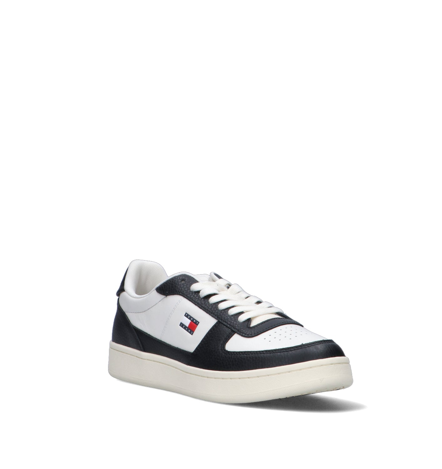 TOMMY HILFIGER JEANS Sneaker uomo avorio/nera in pelle