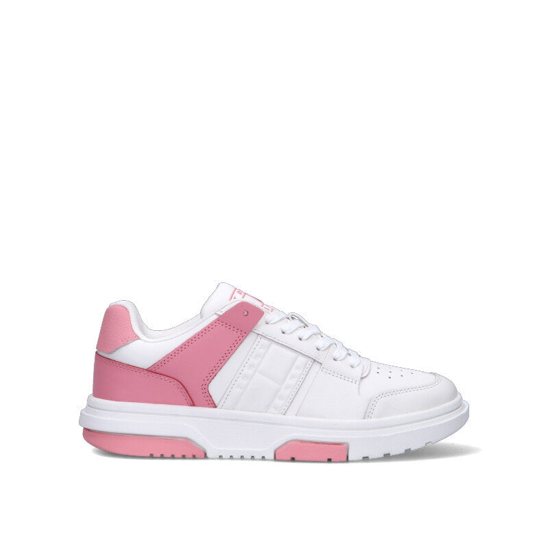 CALVIN KLEIN Sneaker donna bianca/rosa in pelle