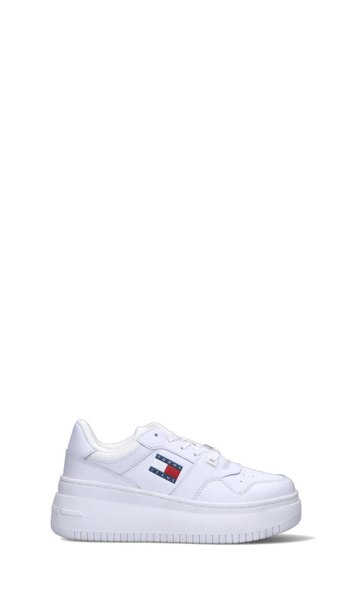 TOMMY HILFIGER JEANS Sneaker donna bianca in pelle
