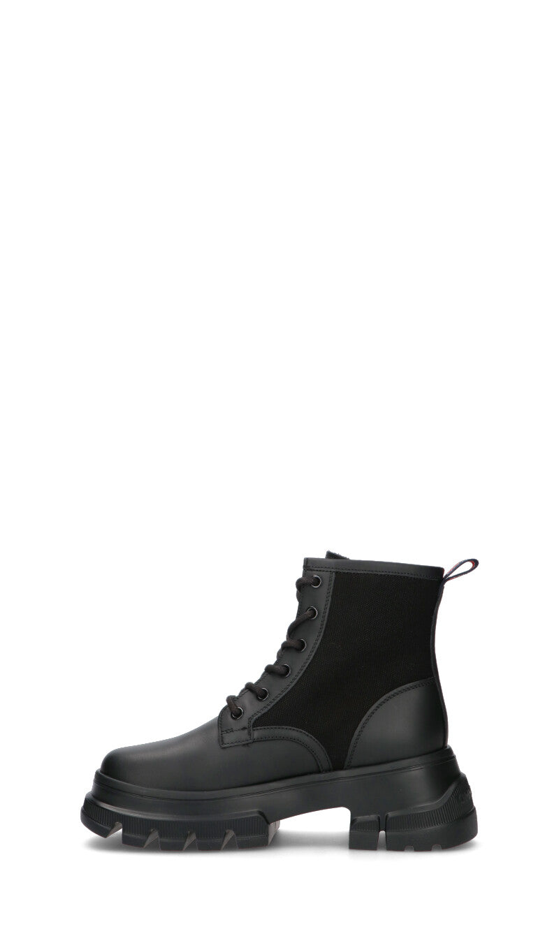 TOMMY HILFIGER JEANS Anfibio donna nero in pelle