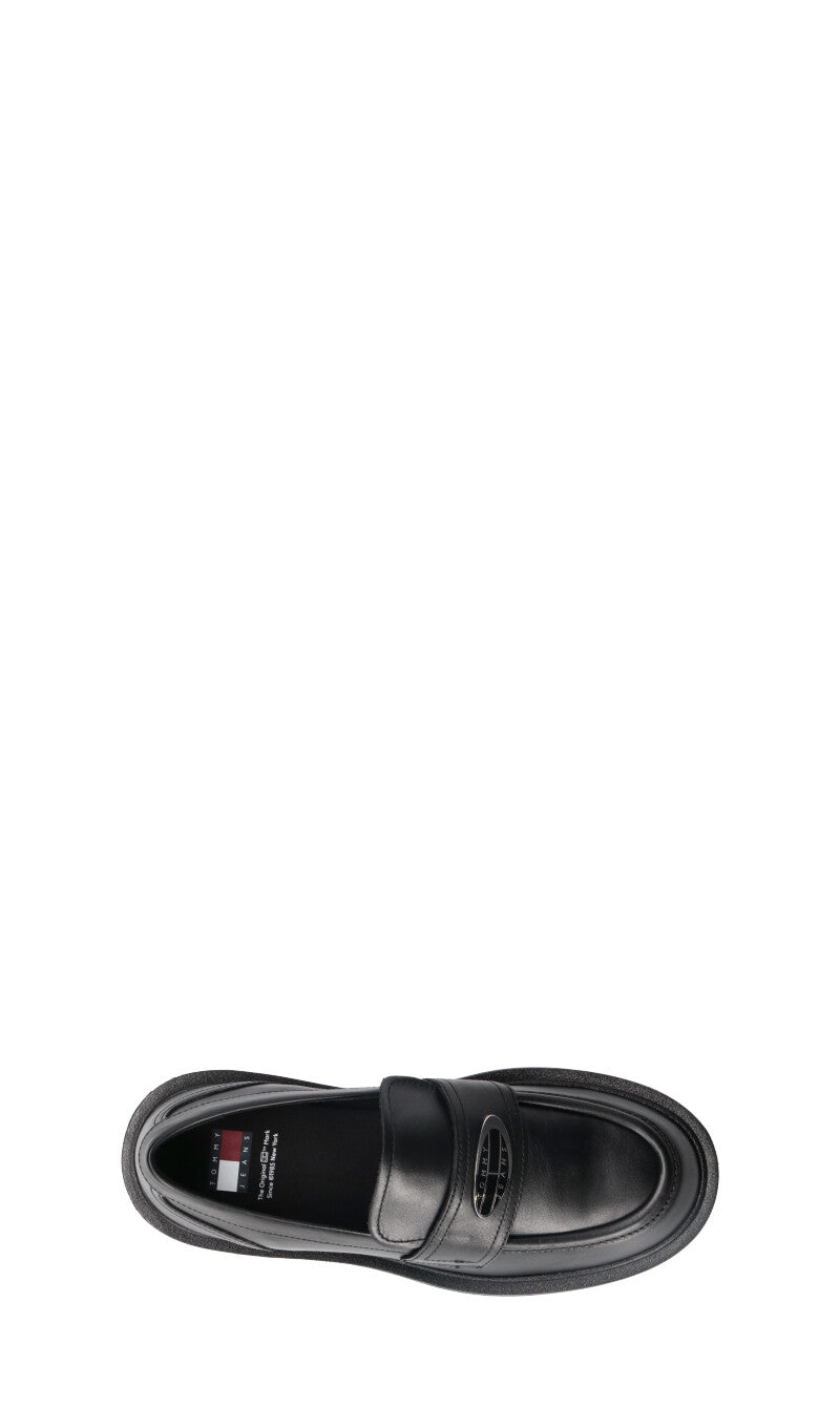 TOMMY HILFIGER JEANS Mocassino donna nero in pelle